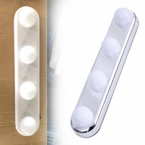 거울 조명 휴대용 LED 4 전구 메이크업 화장대 벽 램프 흡입 컵 장착