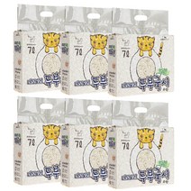 네꼬모리 응고형 두부국시 극세입자 고양이 모래 무향, 7L, 6개
