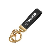 가죽 자동차 엠블럼 키 체인 링 금속 열쇠 고리 Mazda CX5 CX3 6 3 5 2 323 CX7 CX9 Demio RX8 RX7, 02 PU Gold