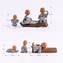 벽선반 48 pcs Buddha Monk Statue Miniature Figurines Showpiece for Wall Shelf Table Desktop Car Dash, 한개옵션1, 02 8pcs