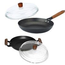 BAF 바프 무쇠주물 프라이팬 FR28 (28cm) 인덕션 캐스트, 유리뚜껑, 1개
