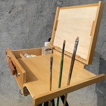 휴대용 나무이젤 화판 판넬 유화그림 화구박스 삼각대 접이식 미술 테이블이젤 거치대