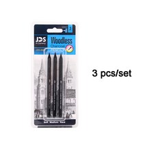 3/6pcs 전문 순수 탄소 스케치 펜 하드/중간/소프트 Woodless 숯 연필 세트 드로잉 도구 그림 공급, [01] 3 pcs