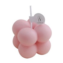 작은 향기 나는 촛불 미니 큐브 버블 모양의 왁스 양초 아로마 테라피 홈 침실 웨딩 페스티벌 파티 장식 C6, 분홍색