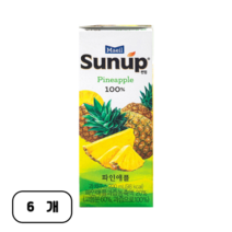 썬업 파인애플 주스, 200ml, 6개
