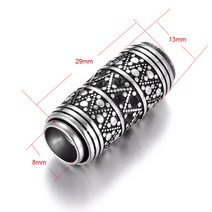 가죽 원단 인조가죽 가죽공예 자투리 부드러운 2pcs 스테인레스 스틸 바이킹 자기 걸쇠 8mm 구멍 가죽 코드 걸쇠 자석 버클 diy 보석 만들기 팔찌 공급, 스타일 2