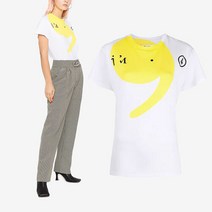 메종 마르지엘라 여성마르지엘라 21SS 옐로우프린팅 화이트 반팔 S51GC0503 S22816 100