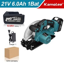 원형톱 충전원형톱 전기 무선 미니 소형 Kamolee 가정용 DIY 원형 톱 마키타 18V 배터리 호환 7 인치 21V 6.0Ah 6000mAh, [02] 6.0Ah 21V 1Bat, [01] 미국, 02 6.0Ah 21V 1Bat_01 미국