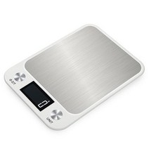 주방 저울 15Kg1g 무게 식품 커피 저울 스마트 전자 디지털 저울 요리 및 베이킹 용 스테인레스 스틸 디자인, 없음, 없음, White+15 키로그램