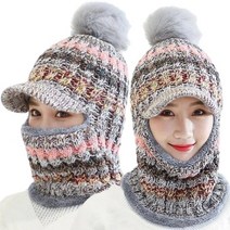 겨울 니트 바라클라바 골프 남성 여성 넥워머 발라클라바 넥히터 크로 셰 뜨개질 비니, A