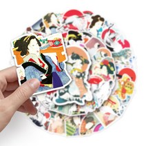 10/50pcs 일본 스티커 우키요 미술 바다 웨이브 Stlye 미적 낙서 스케이트 보드 노트북 선물 완구