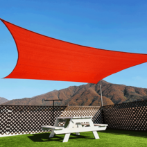 썬키다 HDPE 그늘막 차광막 옥상 천막 썬쉐이드 야외 삼각 사각, 3m x 5m 사각, 파이어리 레드