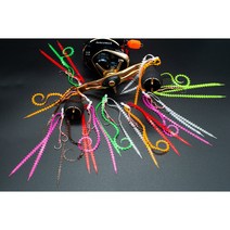 호피싱 머드 웜 타이라바 스커트 훅셋 1팩 2개, 오렌지컬리 화이트펄