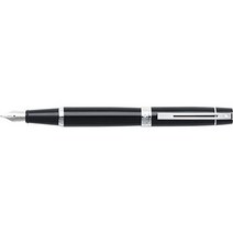sheaffer 300 시리즈 만년필 글로시 블랙 - 크롬 트림, 중간, 크롬골드