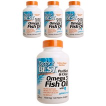 닥터스베스트 퓨리파이드 & 클리어 오메가 3 피쉬 오일 1000mg 마린 소프트젤, 120개입, 4개