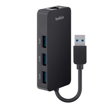 벨킨 USB-IF 인증 USB 3.0 3포트 허브 기가비트 이더넷 어댑터 B2B128TT