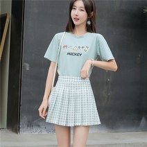 여성 플리츠 허리밴딩 미니 스커트 Pleated skirt B21N33