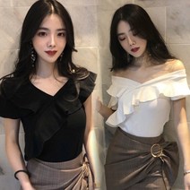 레미로 더블 디자인 오프숄더 티셔츠 SHC-200323