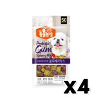 동물농장 프로바이오틱스껌 블루베리믹스 강아지간식 60g x 4개, 단품, 80g