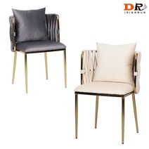 도리퍼니처 니에베 의자 / 카페 아이보리 그레이 스웨이드 벨벳 원단 업소 골드 가게 테이블 식탁 인테리어 체어, 다크그레이