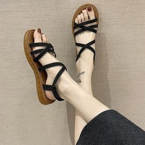 브라운 아웃솔 스트랩 여성 여름 샌들 슬리퍼 패션