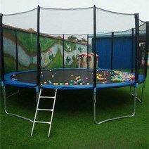 대형트램펄린 방방이 야외 트램폴린 보호망 포함, 직경 4.88미터 블루 + 보호망 + 사다리