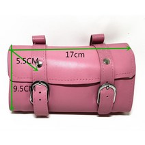 오르트립 새들백 자전거 안장가방 E0990 100% 헤드 레이어 소 가죽 고정 기어 자전거 안장 가방 다시 수제, 03 분홍색