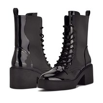 나인웨스트 Denie 통굽 여성워커화 컴벳부츠 블랙