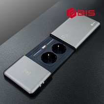 슬라이딩 무선충전 2구 빌트인콘센트 USB 매립형 홈카페 설치 멀티 전원선, 다크그레이