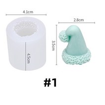 초콜릿 몰드 Aomily귀여운 모자 모양 케이크 실리콘 크리스마스 파티 퐁당 캔디 수지 클레이 스 블록 비누 베이킹, [01] 1