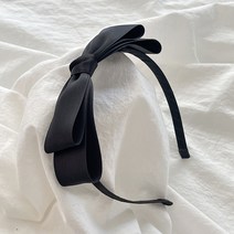 고급 심플 블랙 리본 제니 왕리본머리띠
