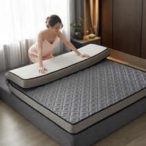 매트리스 토퍼 고탄성 메모리 코튼 휴대용 다다미 더블 침대 접이식 마사지 중국 침대 가구 라텍스, 180x200x5cm+Lucky flower grey