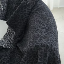 150고정대폭뽀글이양털원단 덤블링 레오파드 다크그레이 도톰한느낌 호피무늬