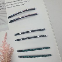 6cm 한쌍 실핀 세트 스와로브스키 스톤 보석 큐빅 앞머리 옆머리 포인트 고정 일자 헤어핀