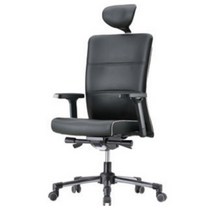 SC-700 수채 대 사무용의자/검정 인조가죽/조절 팔걸이/쇠다리