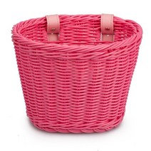 바이크 자전거 바구니 짐받이 앞 핸들 등나무 손으로 짠 kids woven bike pannier for boys girls Bicycle pannier, 협력사, 분홍