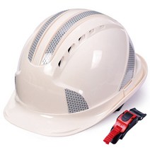 안전모선풍기 안전모썬캡작업자용 조절식 안전 헬멧 건설 보호 캡 환기 ABS 반사 스트라이프 하드 햇, 09 white buckle