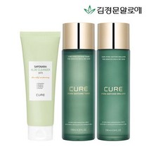 김정문알로에 큐어 수딩 토너+에멀젼+사포나리아 클렌져 31054638, 1.단일옵션