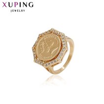 옴반지 불교 인장 수능 합성 입방 지르코니아를 가진 Xuping 보석 매력 금 도금 반지 13393