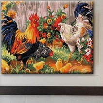 큐브아트 액자형보석십자수 (전체사각), 1개, 41.화목한닭