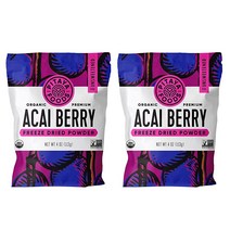 Pitaya Foods - 유기농 동결 건조 아사이 베리 파우더 USDA 인증 글루텐 프리 유제품 비건 코셔 113.4g4온스 2팩 재밀봉 가능