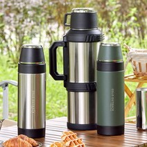 대용량보온보냉 2중진공 스텐보온통 원터치물통 마호병 보온병세트 원터치물병 스텐보온병 빈티지보온병 스텐물병 빈티지보온병 스텐보온물병 스텐물통 등산용보온병 보냉물병 스텐레스물통 가벼운, 1500ml, 메탈