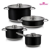 블랙 3중구조바닥 스테인레스 4종 IH냄비 세트 파스타 세신 식기세척기 편수 코팅 신혼 빅토리아, 알토 IH 냄비_편18+양18+양24+전24, 본상품선택