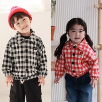 아동 가을 비숑 체크 자켓