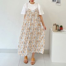 퍼니걸스 9319 물나염 뷔스티에 롱 원피스 여성의류