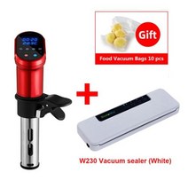 수분측정기 BioloMix3 세대 수스 비데 요리기 스마트 와이파이 제어 1200W 침수 순환기 진공 히터 정확한 온도, Red N white vacuum+EU