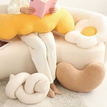 세아 뽀글이 쿠션, 지그재그, 밀크티