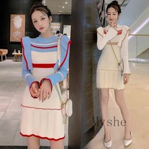 [Myshe]여성 가을겨울 루즈핏 프릴 니트 원피스 Sevenfei1010ZZQ3