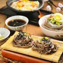 여름철별미 시원한 메밀국수 메밀소바 냉모밀 밀키트 생메밀면 생무즙 육수 개별포장, 1-2. 메밀국수 780g 3인분 2개