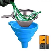 ANYCUBIC Photon SLA DLP 3D 프린터 용 새로운 금속 UV 수지 필터 컵 + 실리콘 3d 깔때기 3D 부품, Green